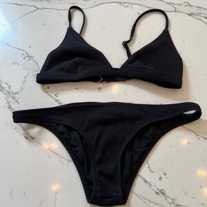 Rhythm black ribbed bikini